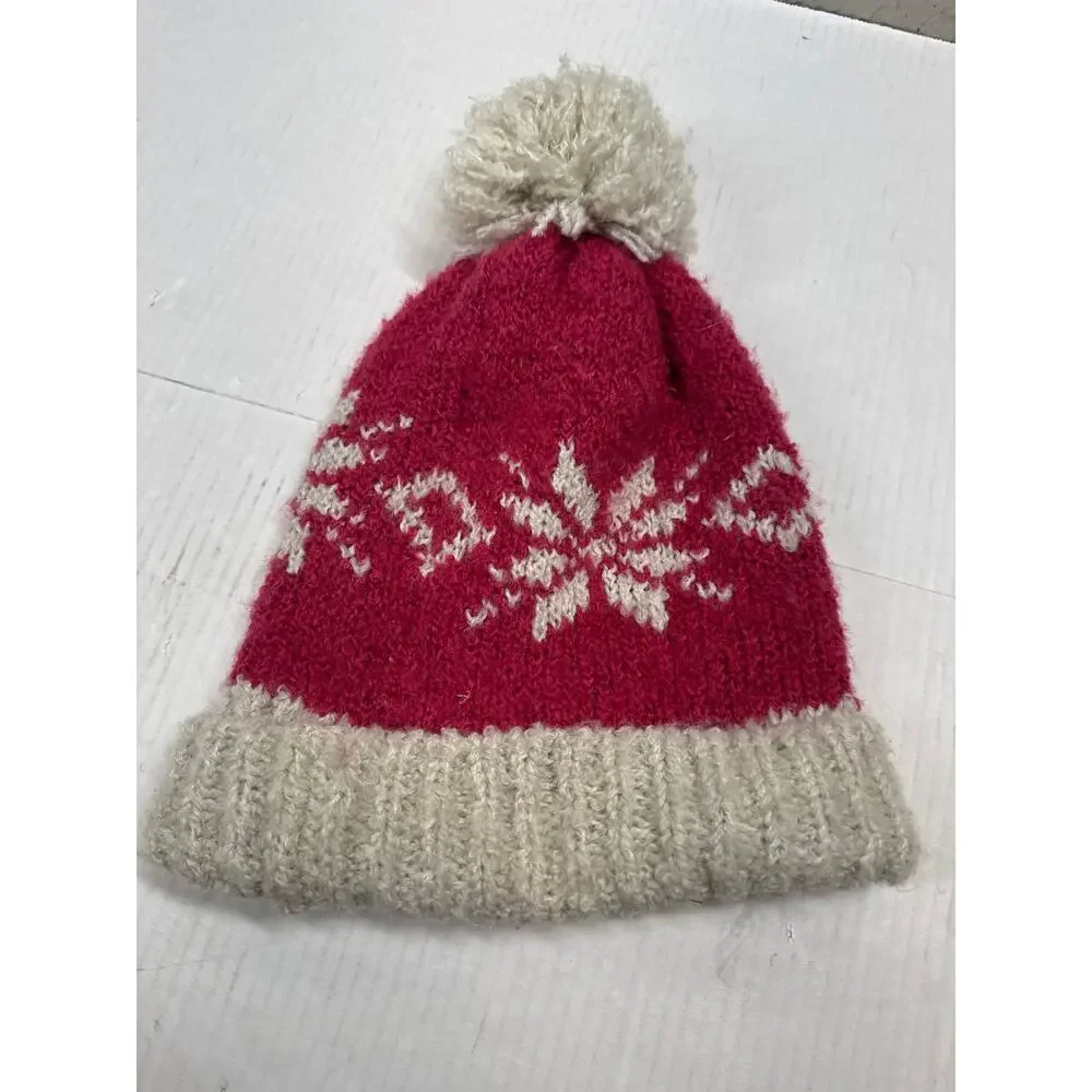 Free People‎ Snowflake Knot PomPom Tassel Cap Beanie Hat One Size Knit Womens